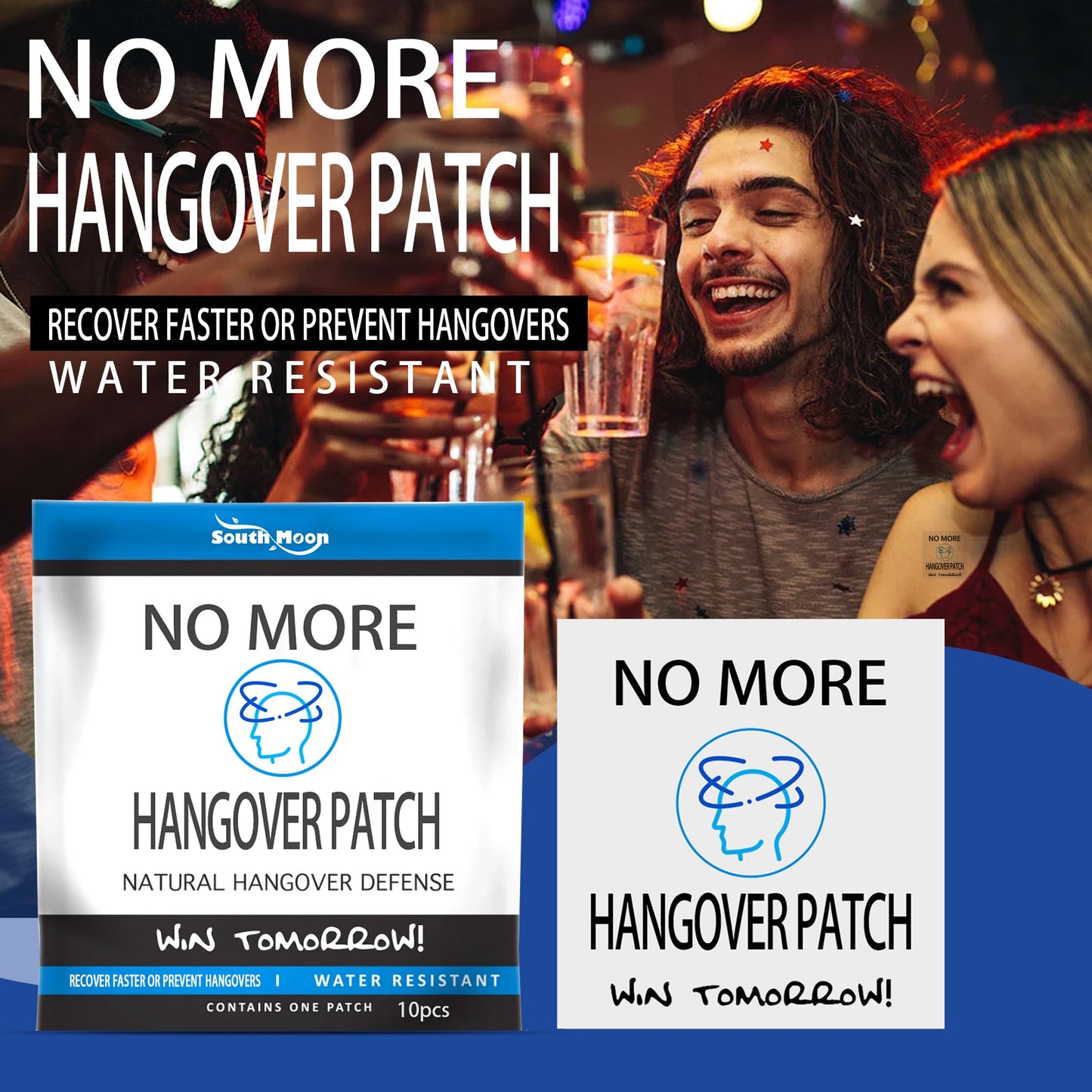 South Moon Anti-Hangover Patch Liver protection, social gatherings, hangover relief, party after-party hangover relief, acupoint patches