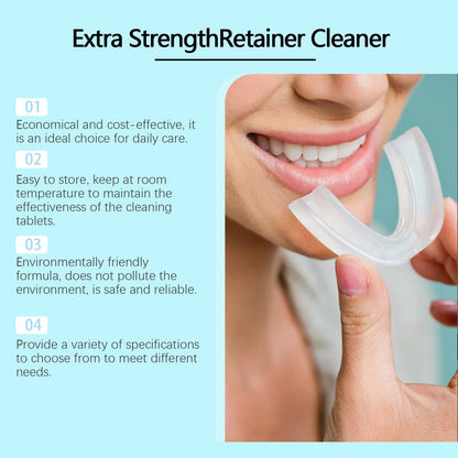 Oralhoe Denture Retainer Cleaning Tablets Cleans bad breath and leaves a pleasant scent, cleaning tablets for braces and dentures care