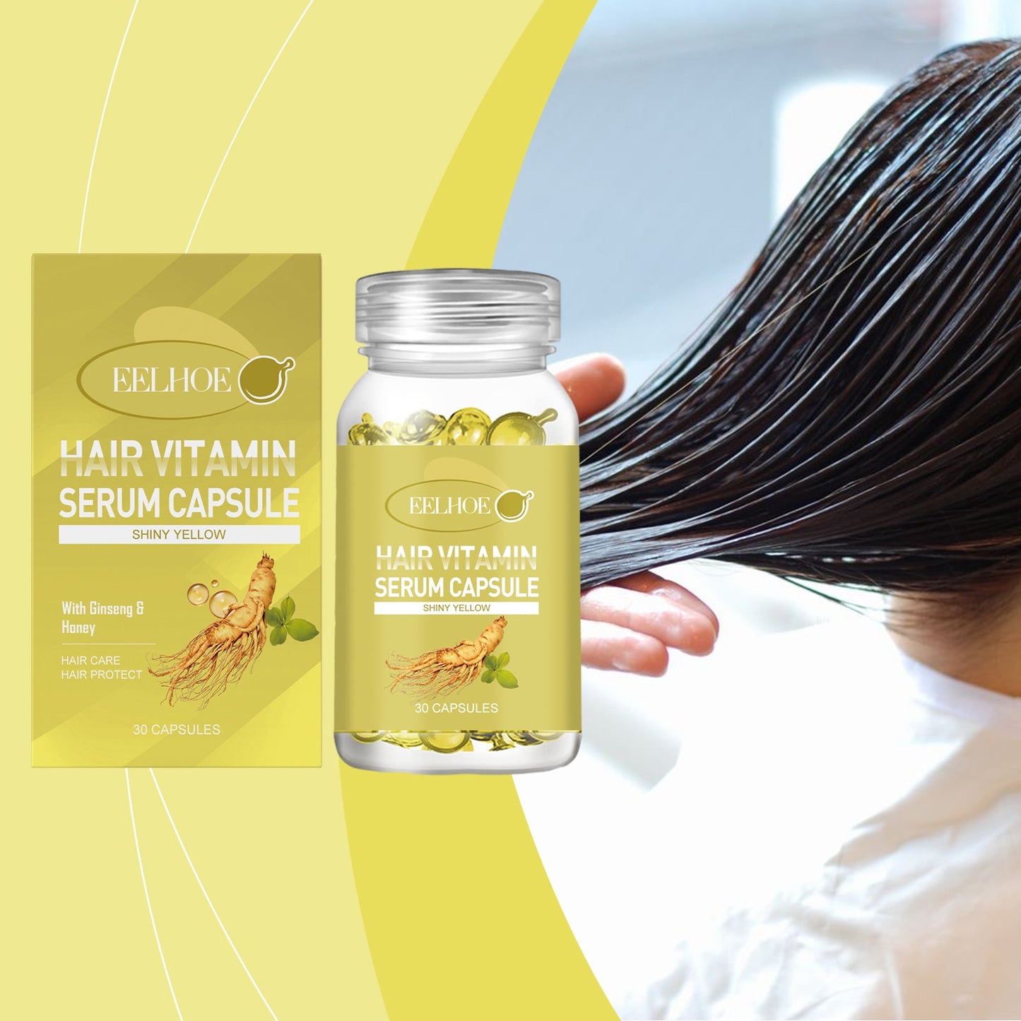 EELHOE Hair Oil Capsules Scalp care to improve dryness and frizz, smooth hair care oil, gentle and moisturizing