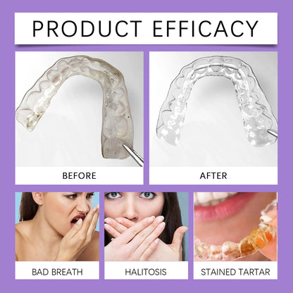 Oralhoe Purple Denture Retainer Cleaning Tablets Cleans stains, dental plaque buildup, and braces odor with cleaning tablets