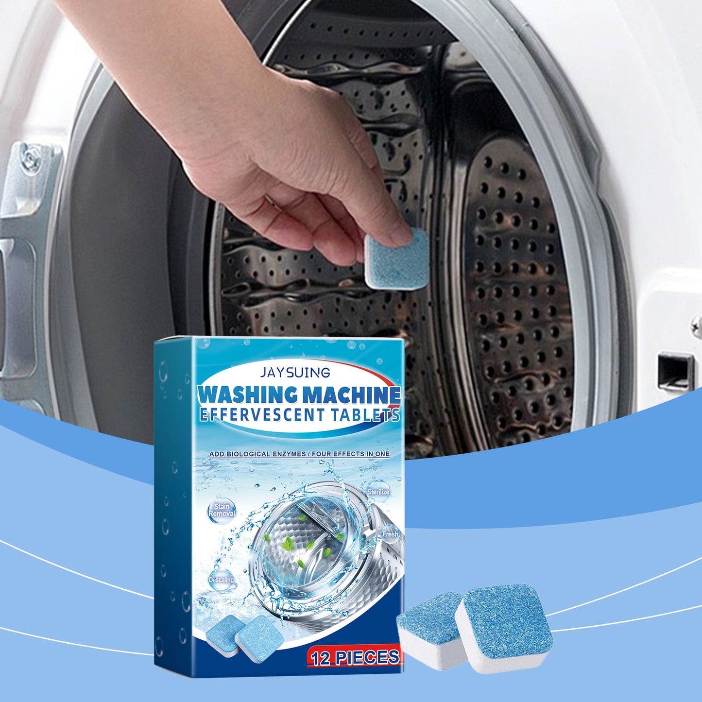 Jaysuing Washing Machine Cleaner Household fully automatic washing machine decontamination drum cleaning and descaling effervescent tablets