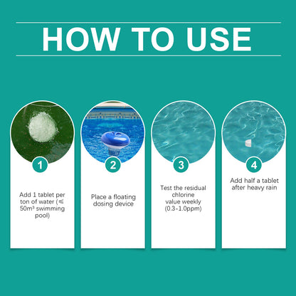 Jaysuing Pool cleaning tablets Daily private pool cleaning tablets for removing scale and odors, instant cleaning