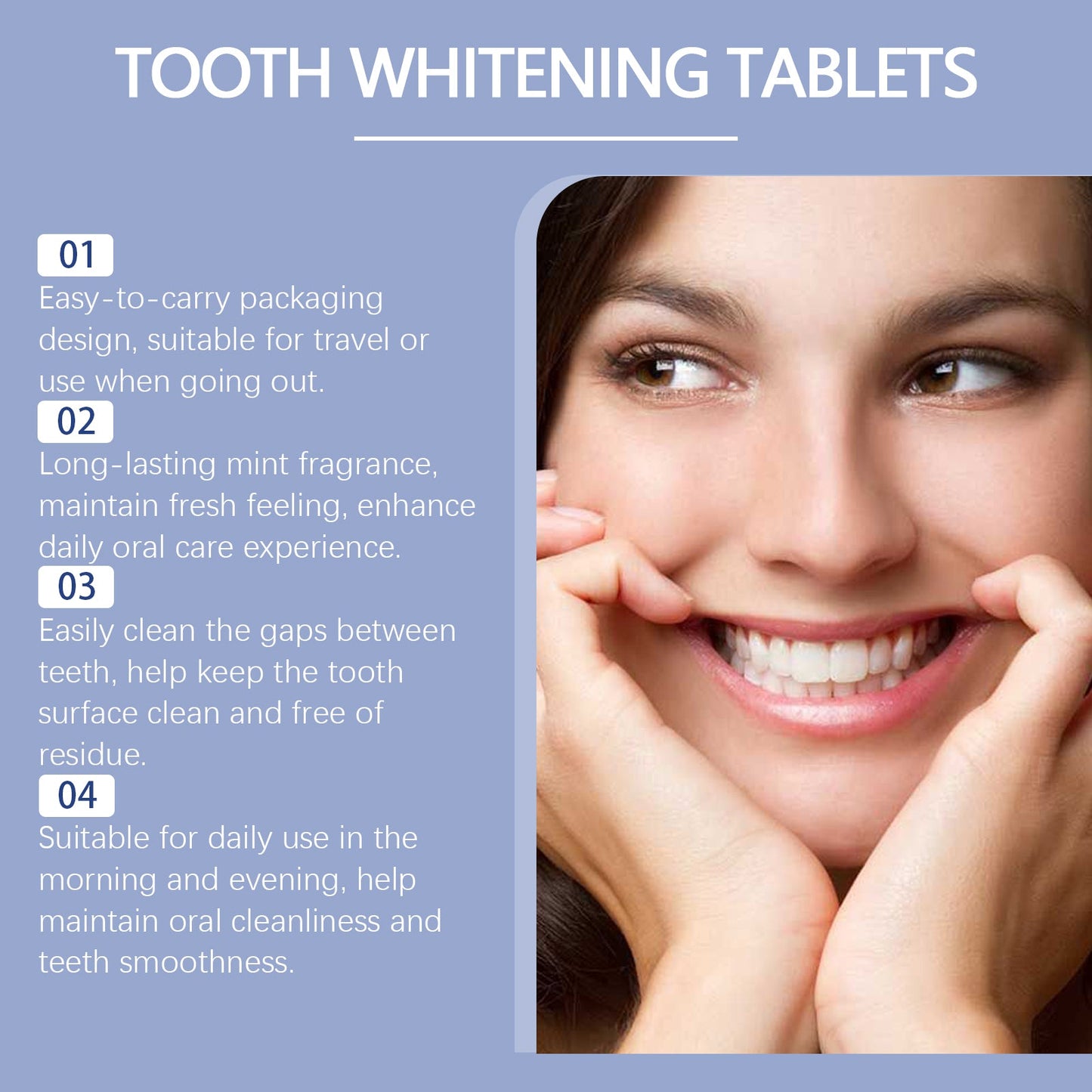 EELHOE Fresh Breath Mouthwash Tablets Clean oral hygiene, care for shiny teeth, portable solid toothpaste tablets