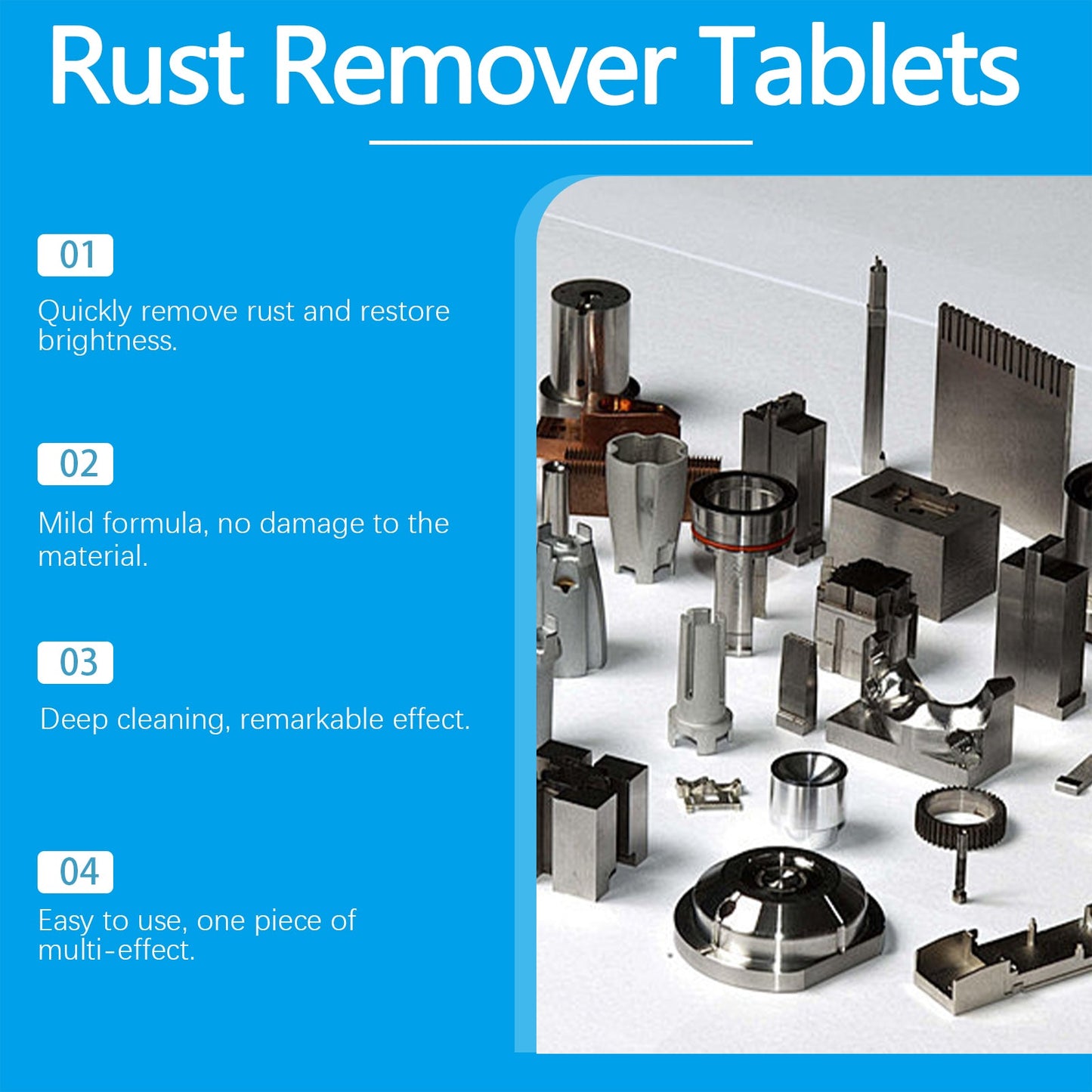 Jakehoe Rust Removal Cleaning Effervescent Tablets Multi-purpose decontamination, metal rust prevention, household cleaning effervescent tablets