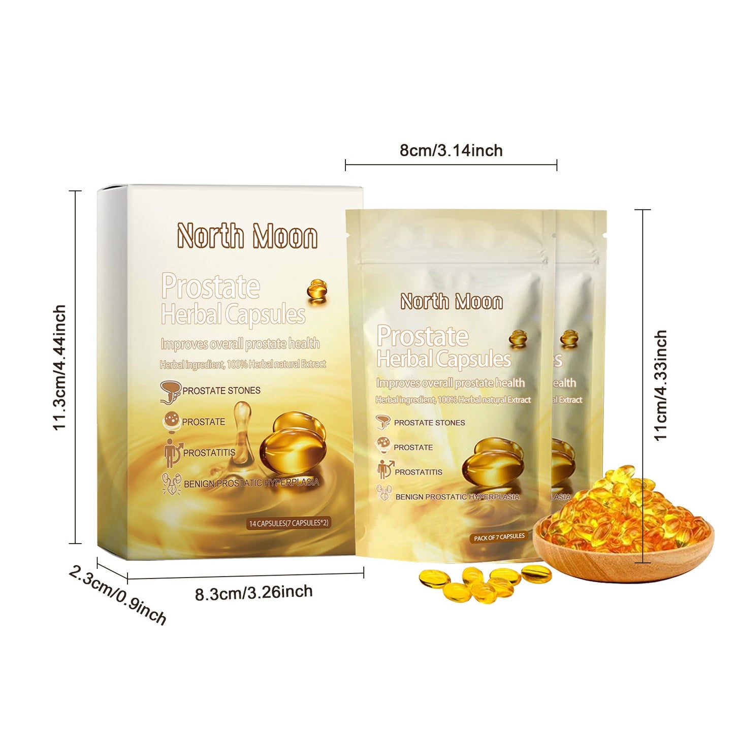 North Moon Men's Care Capsules Men's Gentle Herbal Care Capsules for Vitality Enhancement and Body Maintenance