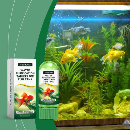 Yegbong Fish tank water purification tablets Specialized water quality cleaner for deodorization, algae removal, and sludge elimination to clear fish ponds