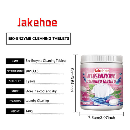 Jakehoe Clothing Stain Removal Effervescent Tablets Biological Enzyme Explosive Salt Laundry Cleaning and Stain Removal Effervescent Tablets
