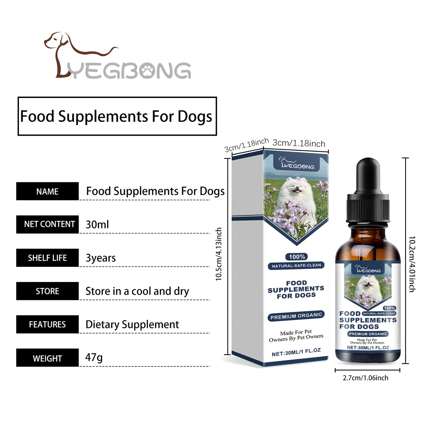 Yegbong Food supplements for dogs Immune-boosting dietary supplement to promote dog vitality and health