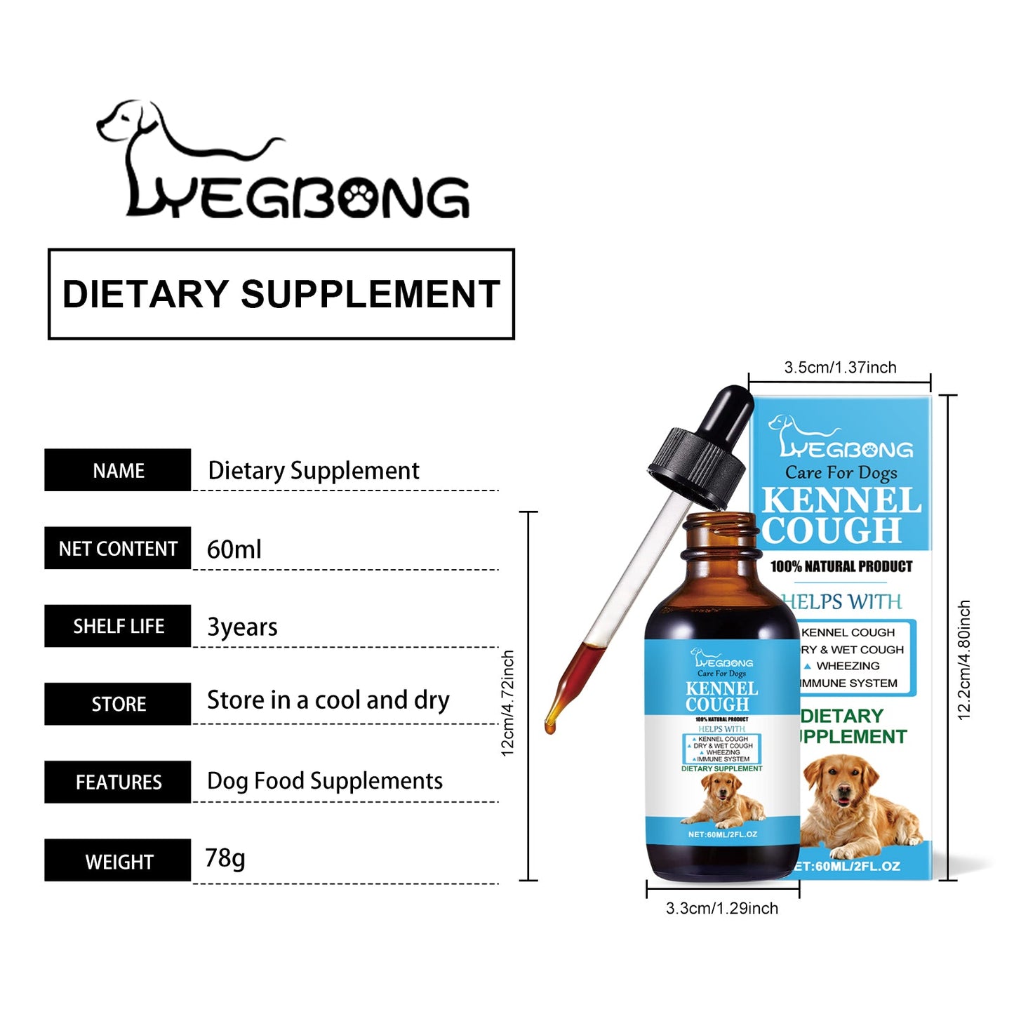 Yegbong Syrup for dogs Special nutritional supplement syrup for pets and dogs to absorb nutrients and protect their health