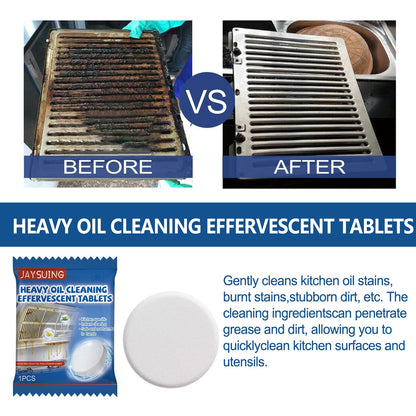 Jaysuing Oil stain cleaning tablets（Boxed） Heavy grease and stain cleaning effervescent tablets for kitchen range hoods and stoves