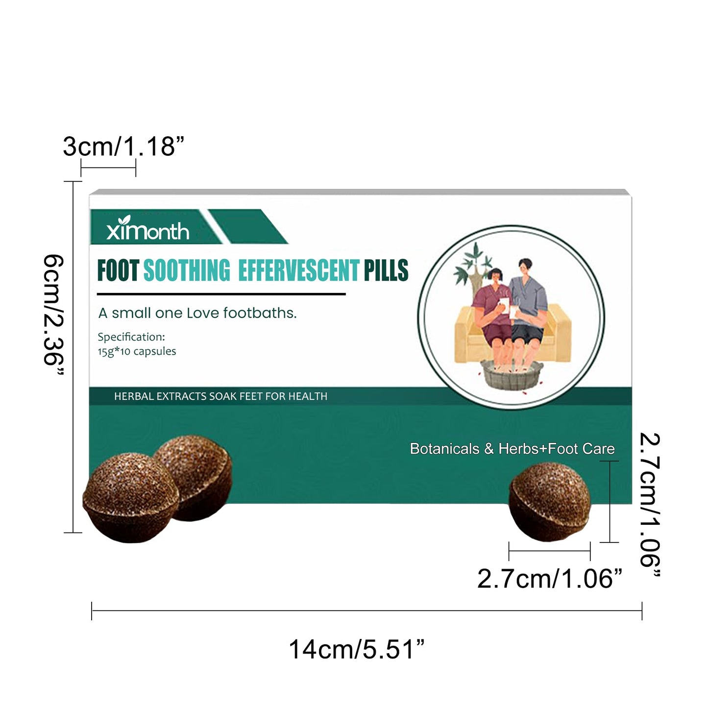 Ximonth Foot Soaking Tablets Relieves physical discomfort, cleanses the feet, provides comfort to the soles, and contains gentle ingredients in the form of effervescent tablets