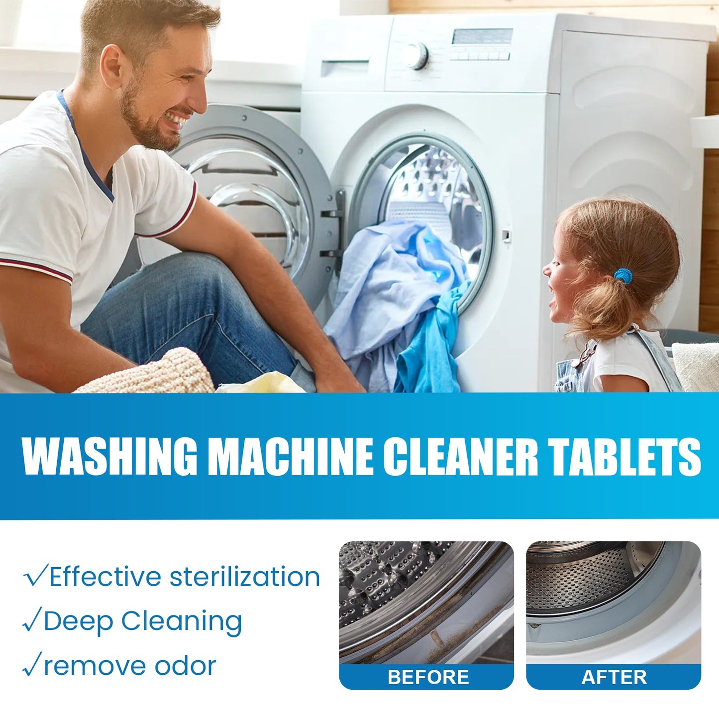 Jaysuing Washing machine deep cleaning tablets Drum-type washing machine water tank dirt cleaning and deodorizing cleaning tablets