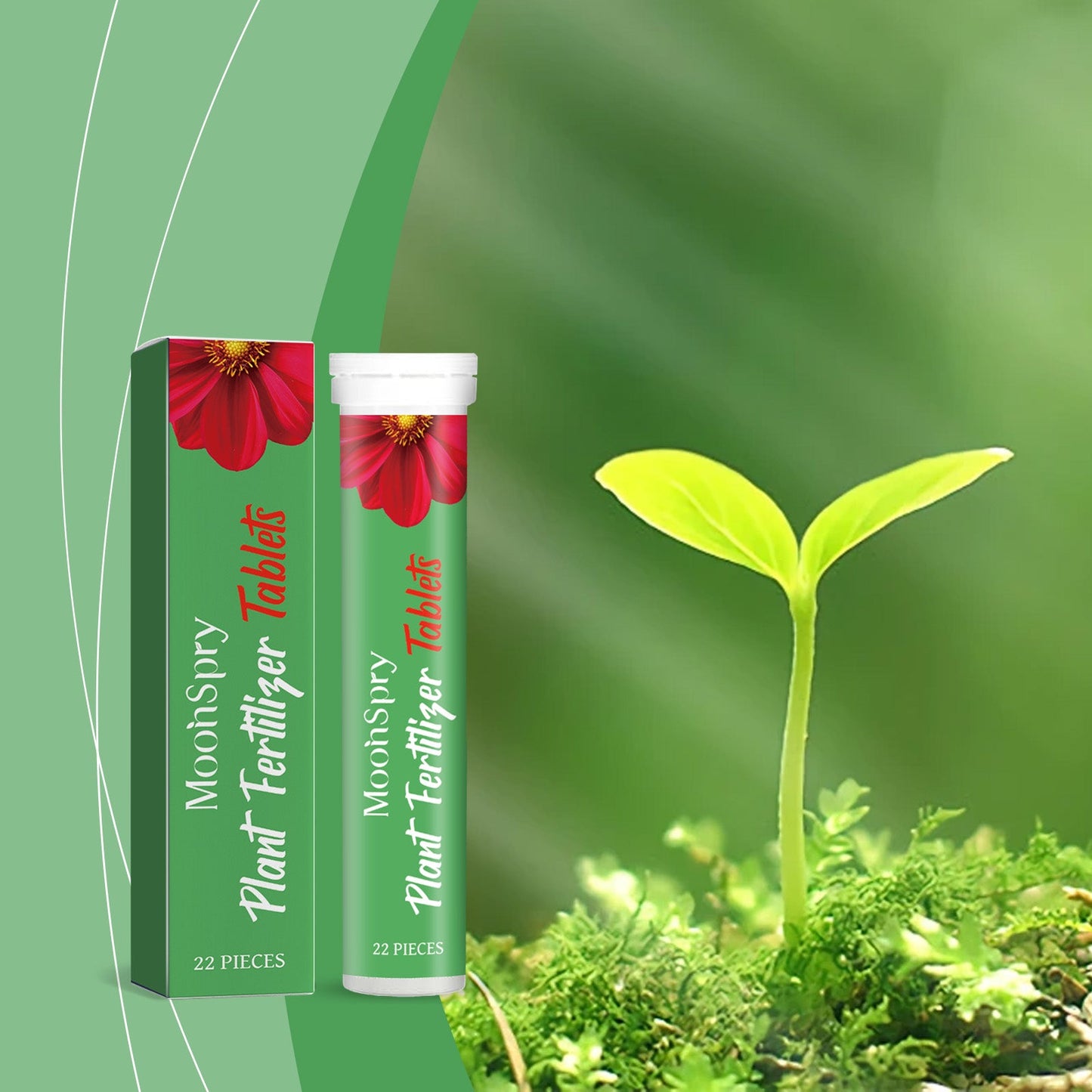 MoonSpry Organic Slow-release Fertilizer Tablets Concentrated Fertilizer Effervescent Tablets for Nutritious Plant Growing in Green Plant Pots