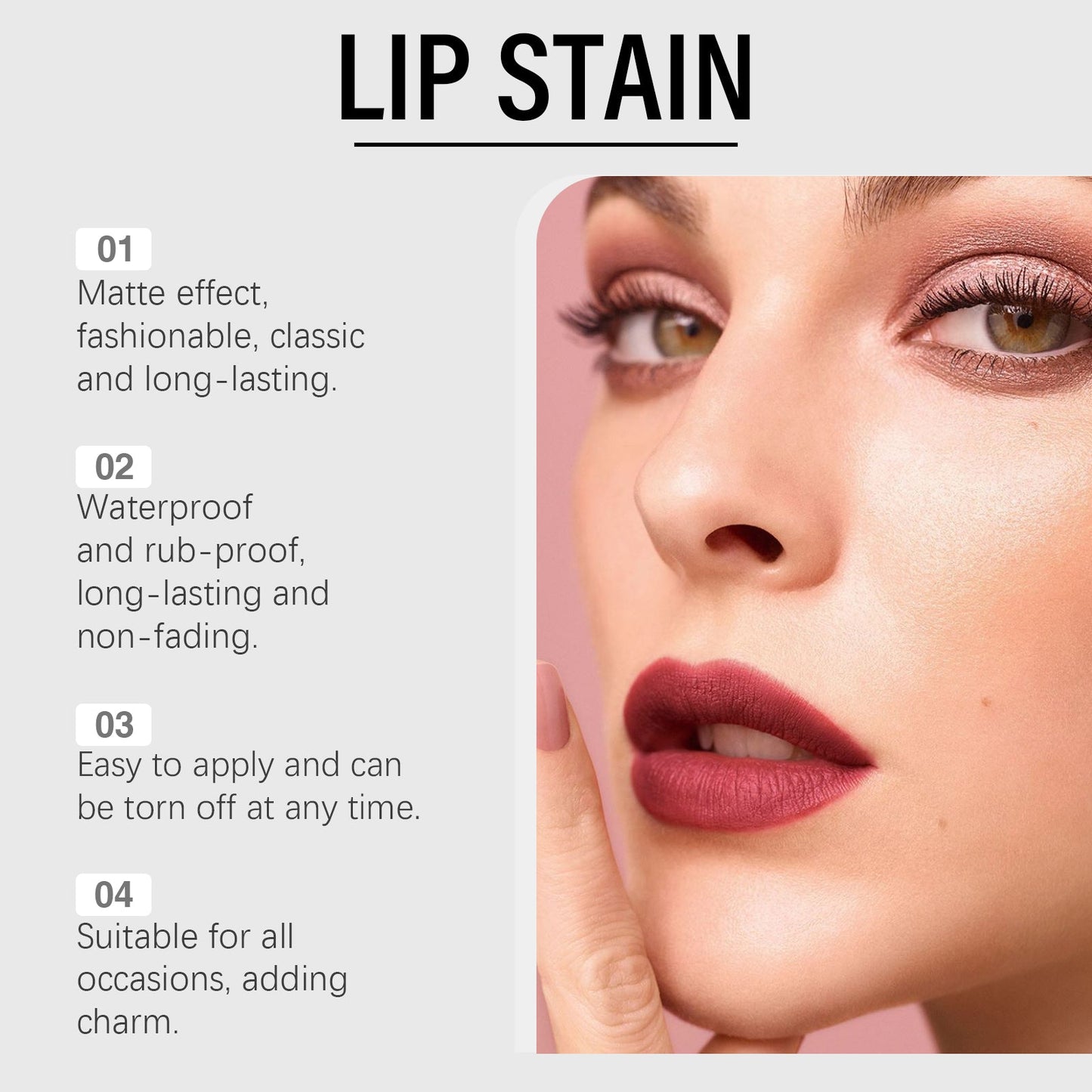 zephoco Matte Peel-Off Lip Glaze Series Nourishing lip care, hydrating and moisturizing, natural and long-lasting color makeup