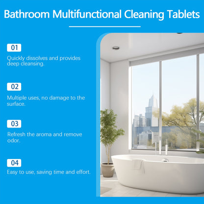 Jue-Fish Bathroom cleaning effervescent tablets Bathroom sink stain remover and fragrance-retaining glass bathtub scale cleaner