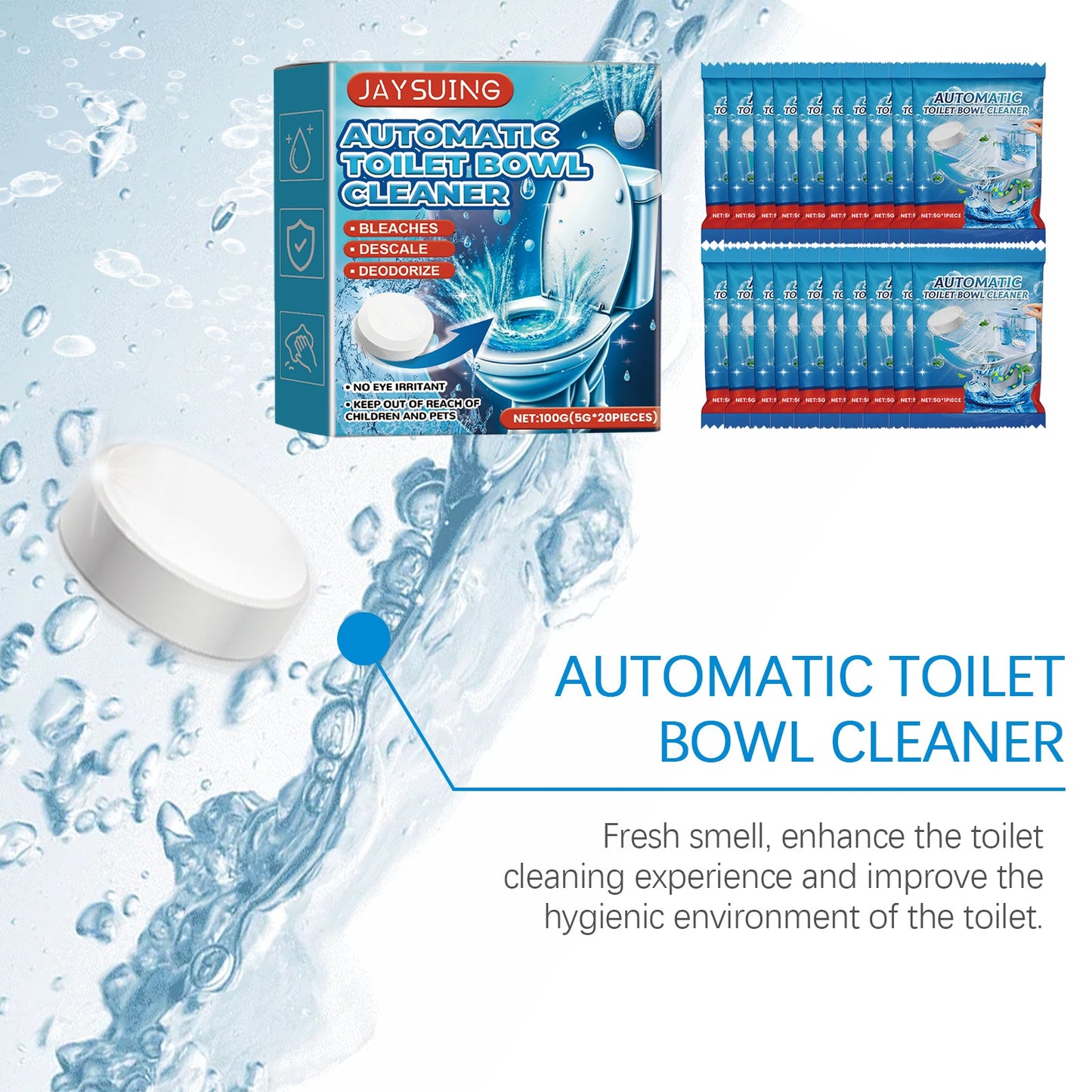 JAYSUING Toilet cleaning tablets Efficient toilet cleaning, stain removal, descaling, and deodorizing toilet cleaning tablets