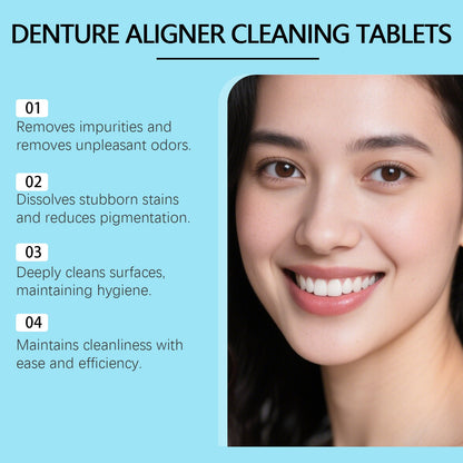 Oralhoe Denture cleaning effervescent tablets Cleans corner impurities, maintains comfort of wear, and provides dental hygiene care