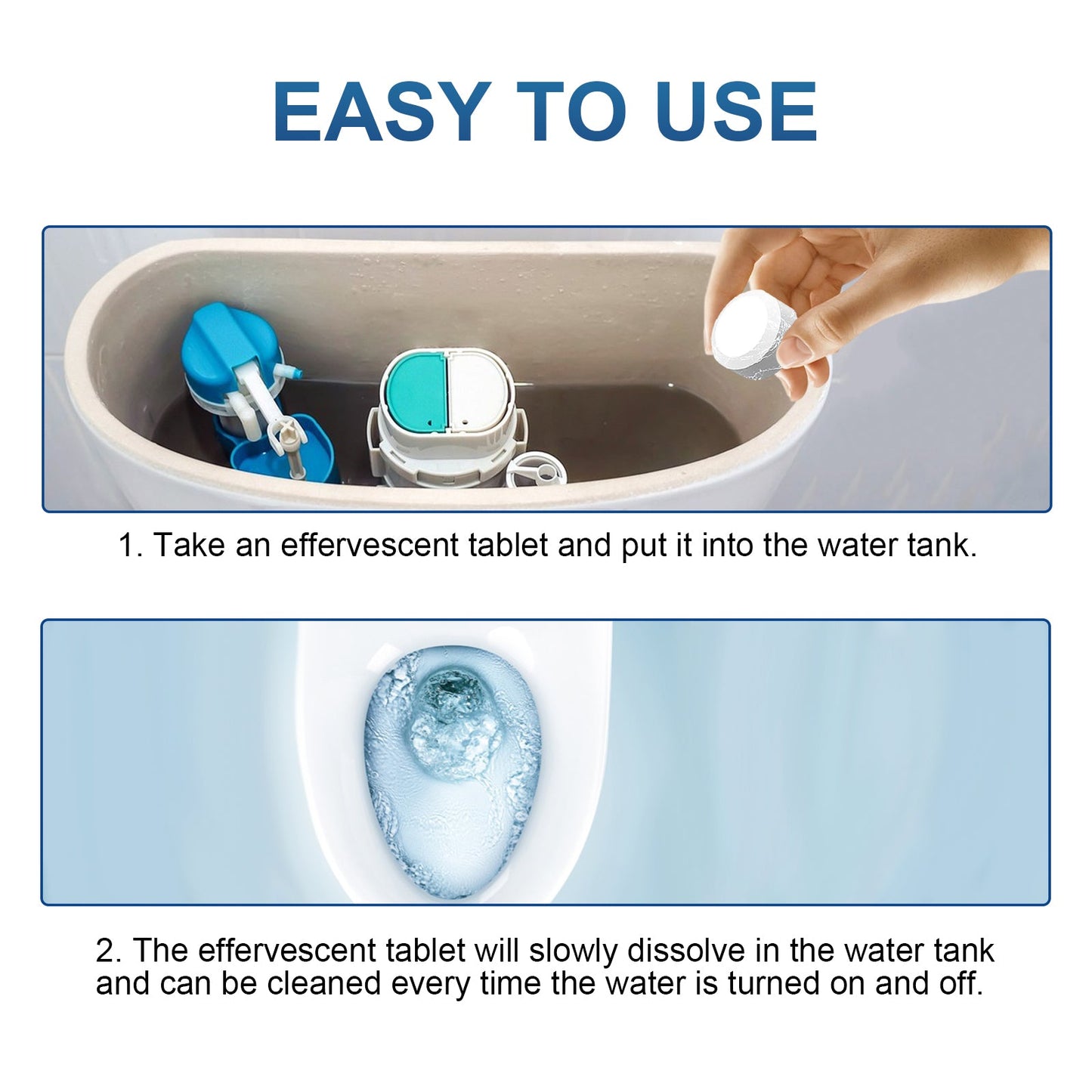 Jaysuing Cleaning tablets Household Toilet Deodorizing, Stain Removal, Descaling, and Cleaning Effervescent Tablets