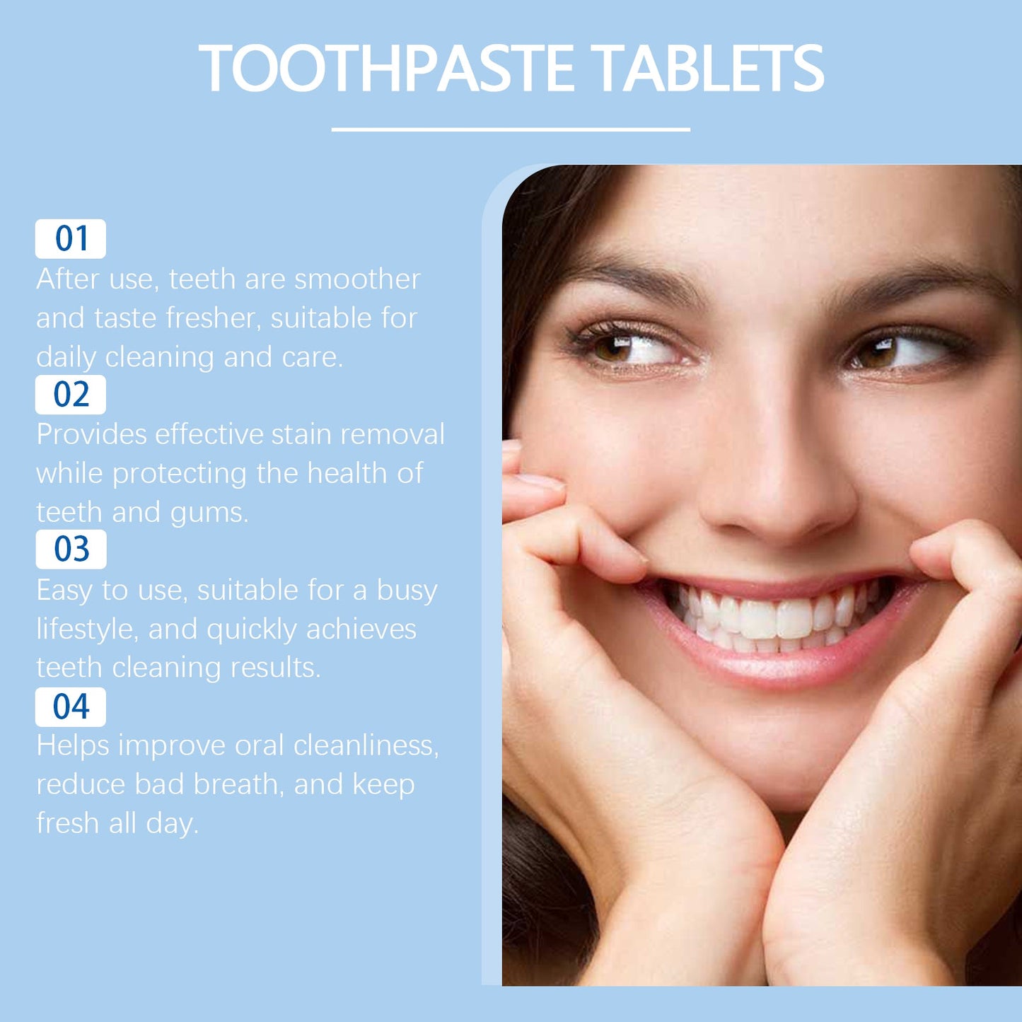 Oralhoe Mint toothpaste tablets Cleans yellow stains on teeth, freshens breath, convenient oral care, brightening mint toothpaste tablets