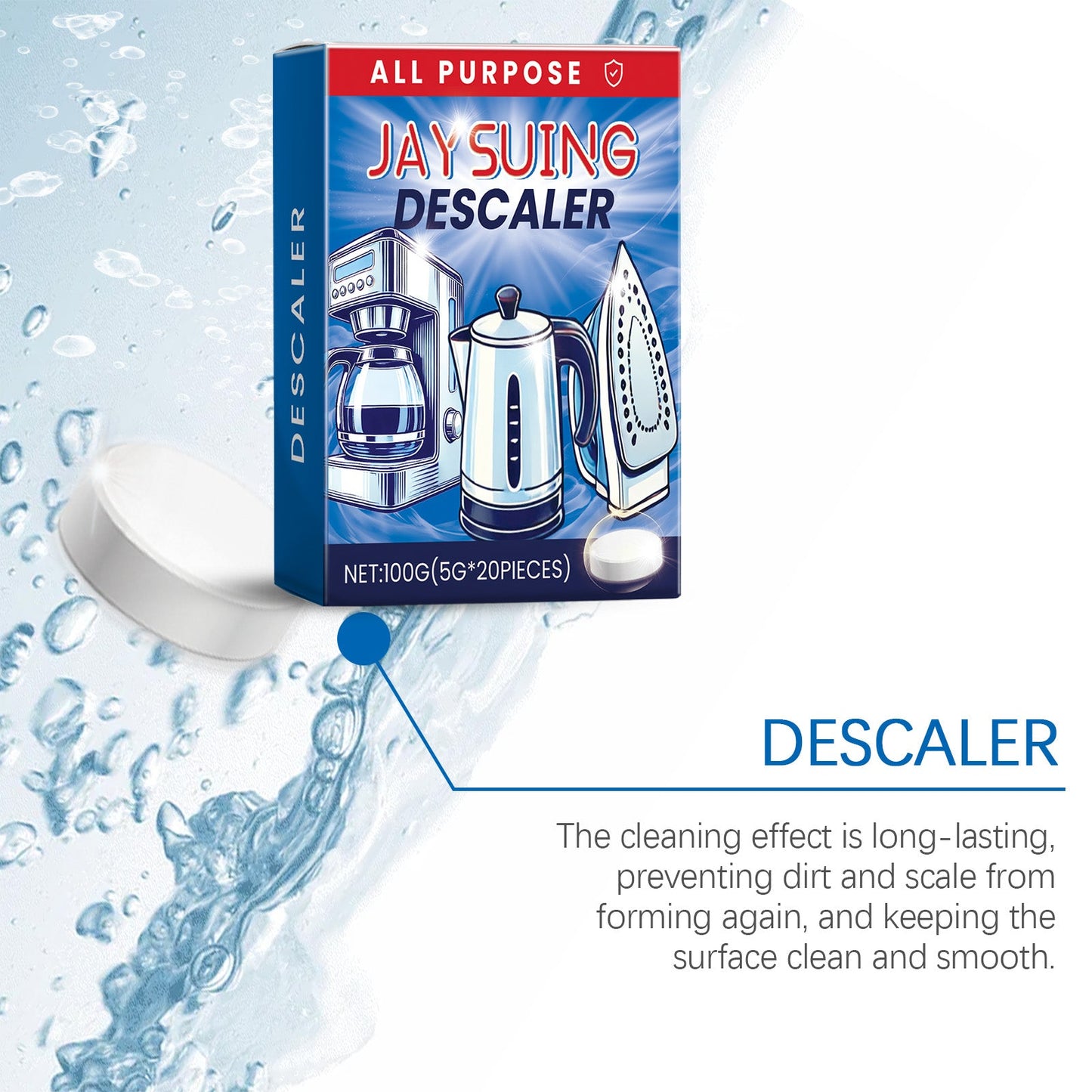 Jaysuing Descaling cleaning tablets Effective stain removal suitable for continuous use in home environment cleaning tablets