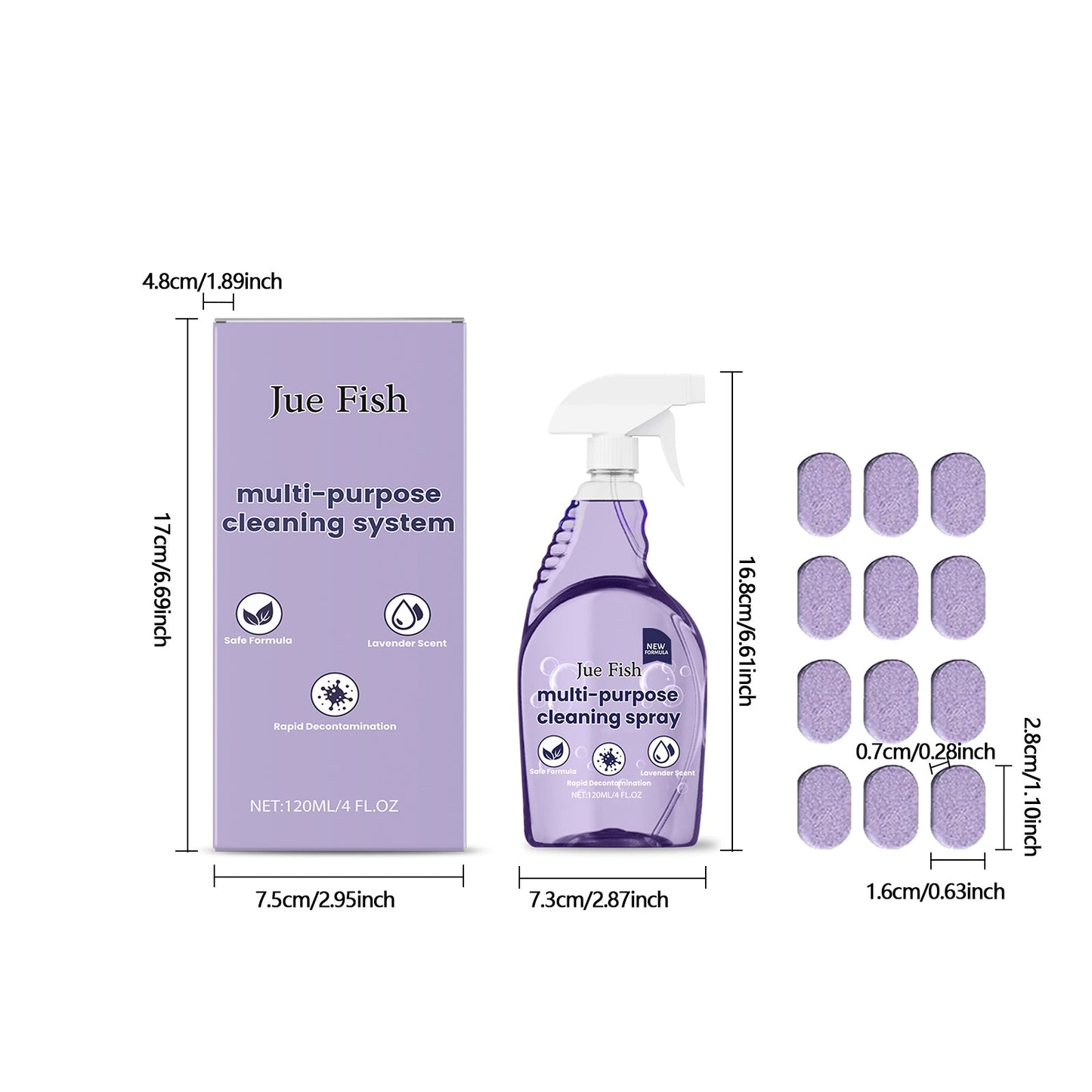 Jue Fish Multifunctional Cleaner Easy-to-use multi-purpose cleaner for cleaning grease and stains on kitchen stoves and utensils
