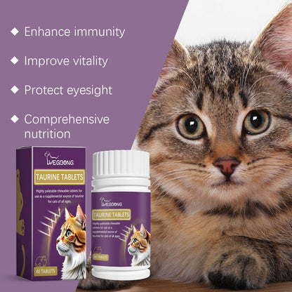 Yegbong Compound Taurine Tablets for Cats Pet nutritional supplement multi-vitamin taurine tablets for cats