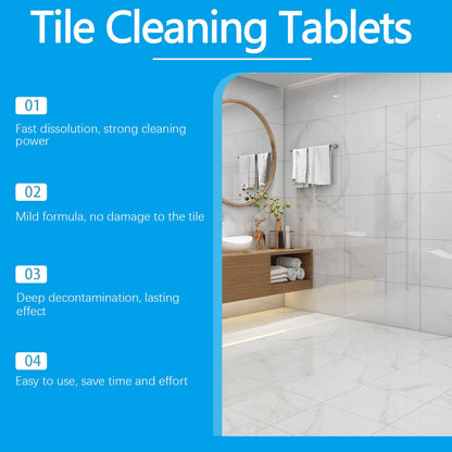 Jue-Fish Tile cleaning effervescent tablets Toilet and sink wall tile stain remover, descaler, and brightening cleaning tablets