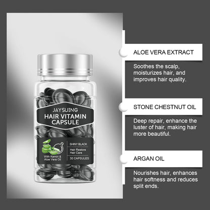 Jaysuing Hair Care Essential Oil Capsules Hair Smoothing Care to Improve Dryness and Frizz, Hair Care Essential Oil