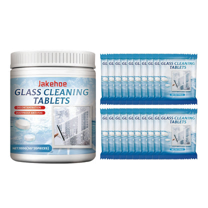 Jakehoe Glass cleaning tablets Car, home, and bathroom mirror cleaner removes water stains, provides clear vision, and prevents fogging