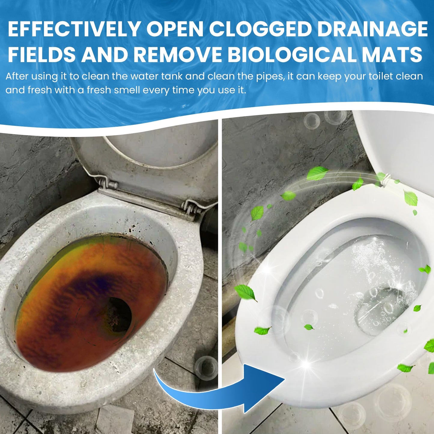 Jakehoe Toilet cleaning tablets Multi-effect stain remover, descaler, urine stain remover, toilet cleaner, deodorizer, odor eliminator, fresh scent