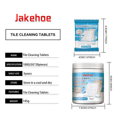 Jakehoe Tile cleaning tablets Toilet, bathtub, toilet bowl, washbasin, floor, wall, tiles - decontamination and cleaning