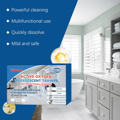 Jakehoe Multifunctional Cleaning Effervescent Tablets Gently cleans clothes, removes stains from bathroom and kitchen, and leaves a lasting fragrance