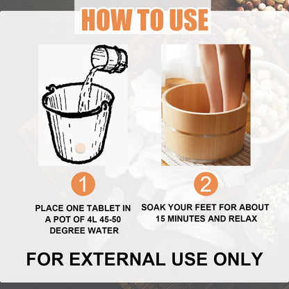 EELHOE Foot soak tablets Peeled ginger foot soak tablets for foot care, to dispel cold and dampness, and repair onychomycosis