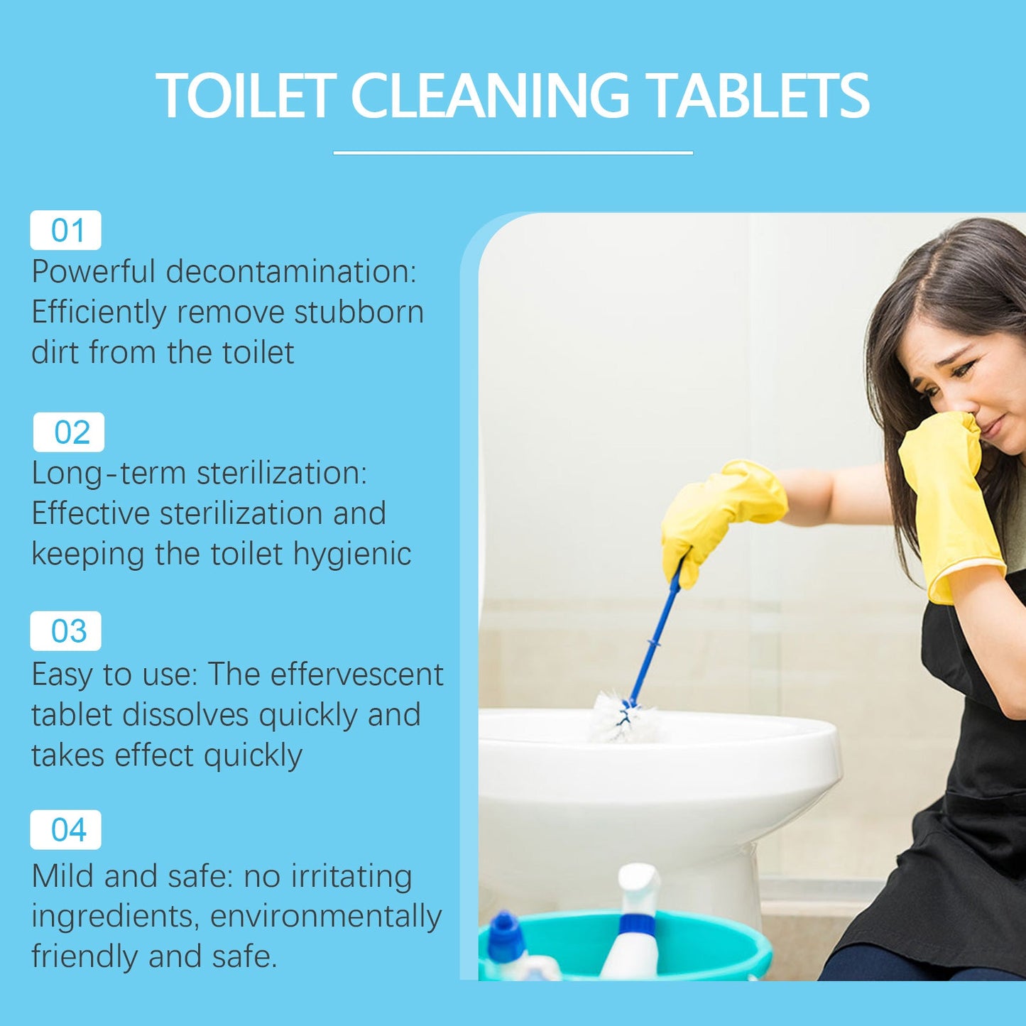 Jakehoe Toilet cleaning tablets Bathroom Toilet Deodorizer, Stain Remover, Descaler, Cleaning Bubble Tablets