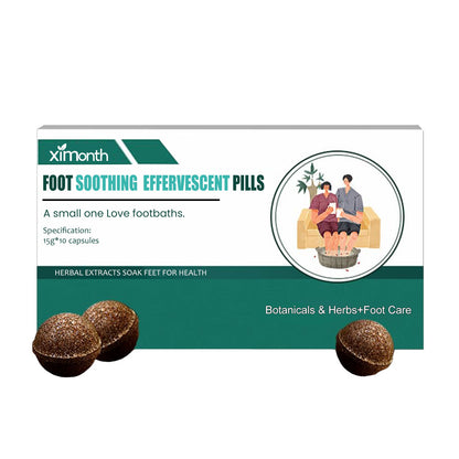 Ximonth Foot Soaking Tablets Relieves physical discomfort, cleanses the feet, provides comfort to the soles, and contains gentle ingredients in the form of effervescent tablets
