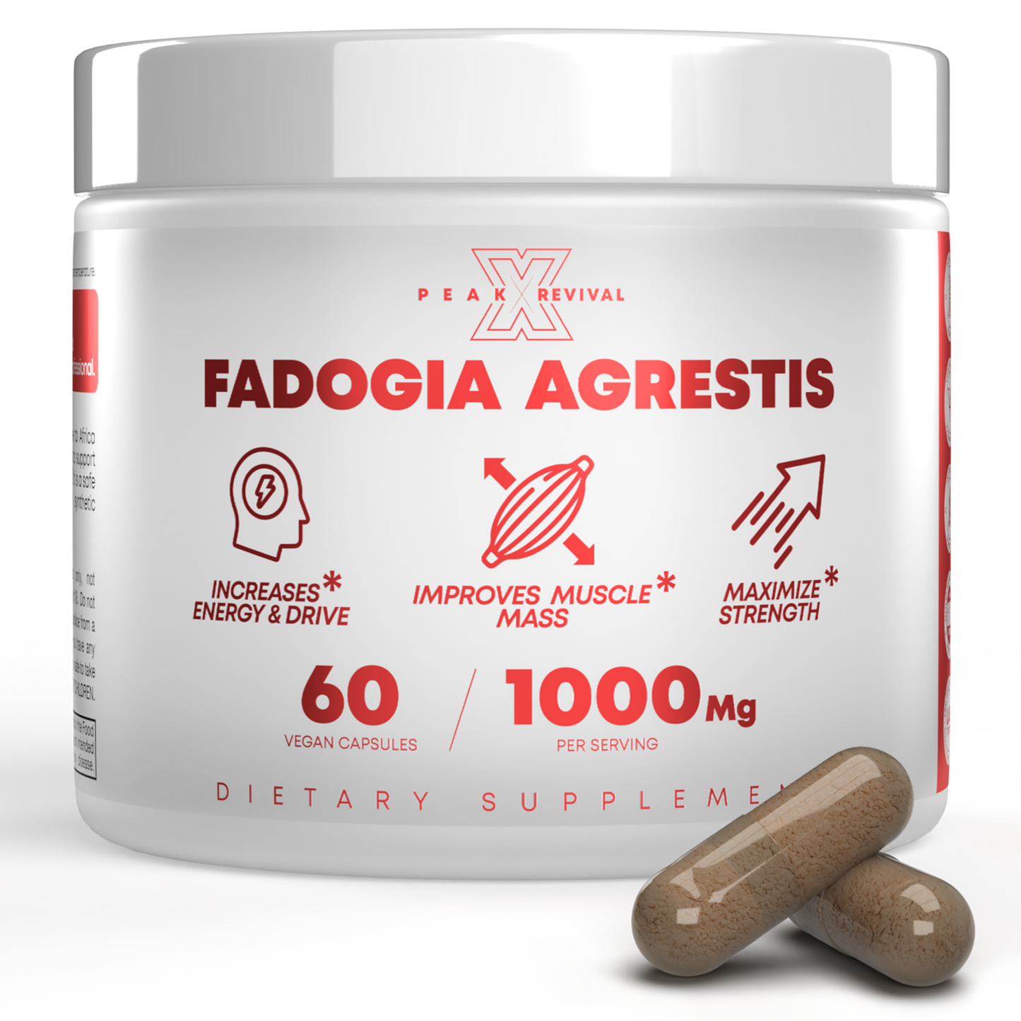 Peak Revival-X Fadogia Agrestis – 1000mg Botanical Extract – 60 Vegan Capsules