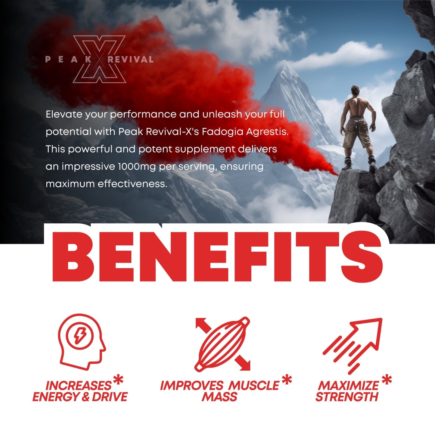 Peak Revival-X Fadogia Agrestis – 1000mg Botanical Extract – 60 Vegan Capsules