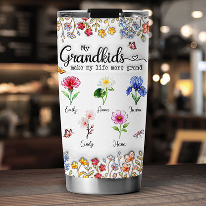 Make Life More Grand With Lovely Kids - Personalized Custom 3D Inflated Effect Tumbler