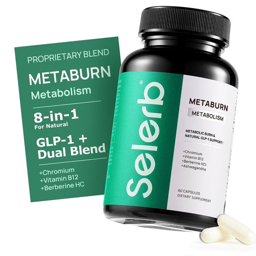 Selerb GLP-1 Metabolism Supplement for Women & Men– Supports  Metabolic Function  & Gently Activates Daily Metabolic Rhythm – ashwagandha ,Chromium,Vitamin B12, Berberine HCI – 60 Capsules