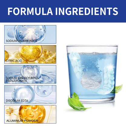 Jaysuing Denture cleaning tablets Whitening Dentures Fresh Breath Oral Care Cleaning Tablets
