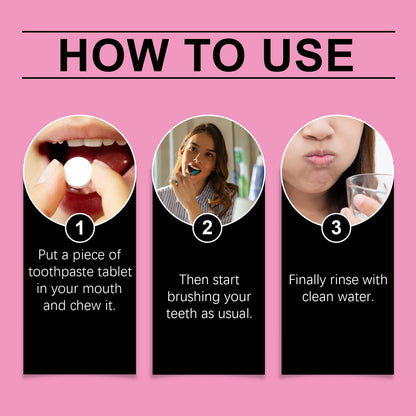Oralhoe Bubblegum Toothpaste Tablets Clean teeth, maintain oral hygiene, freshen breath, daily care teeth cleaning tablets