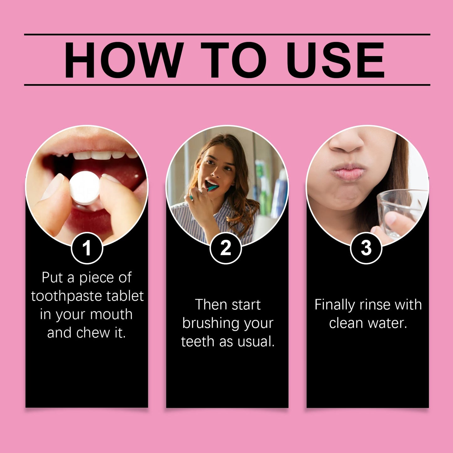 Oralhoe Bubblegum Toothpaste Tablets Clean teeth, maintain oral hygiene, freshen breath, daily care teeth cleaning tablets