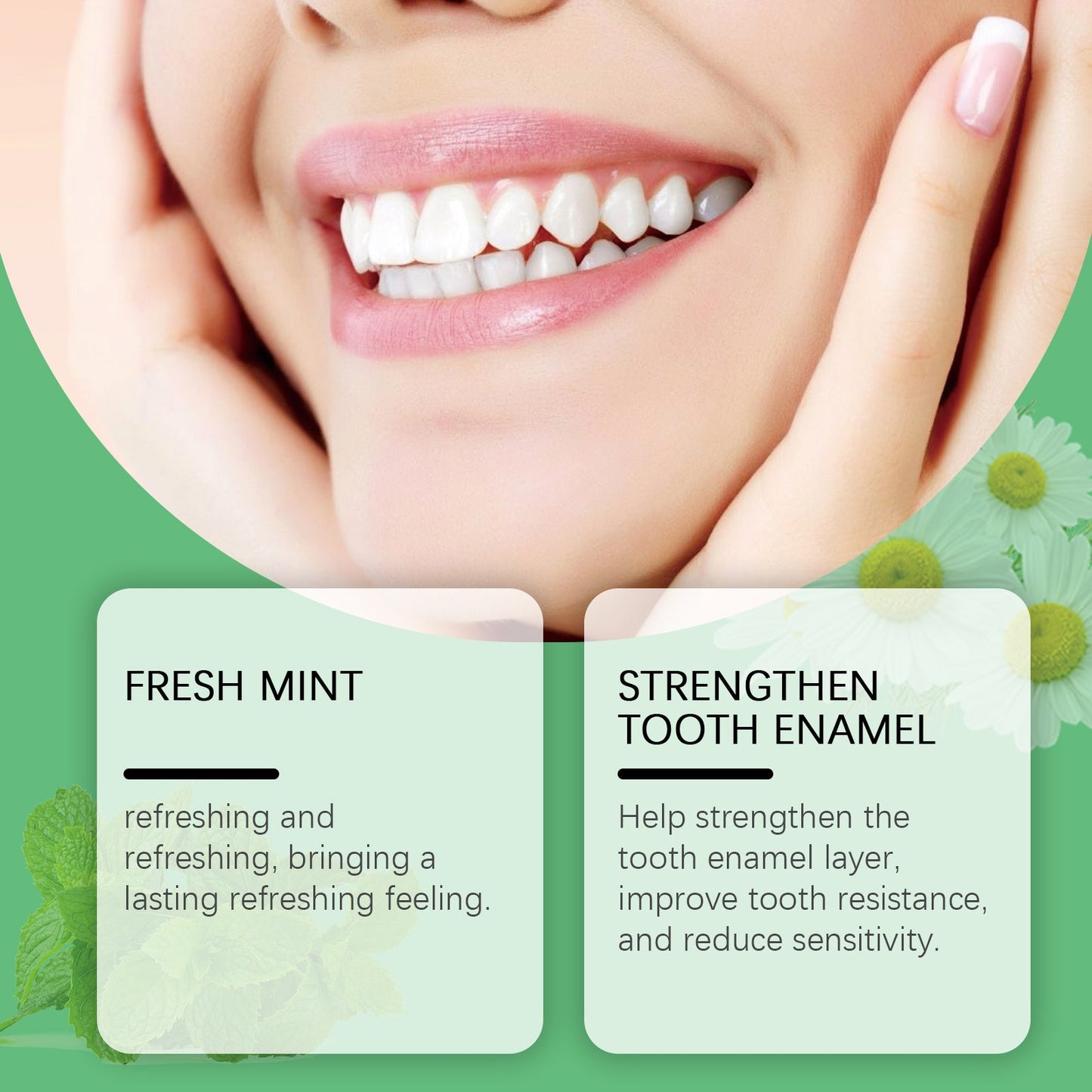 Oralhoe Whitening Toothpaste Tablets Mint tooth cleaning tablets for yellow teeth, tartar, and bad breath