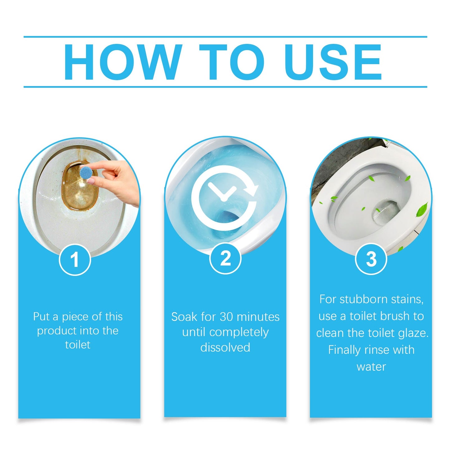 Jakehoe Toilet cleaning tablets Bathroom Toilet Deodorizer, Stain Remover, Descaler, Cleaning Bubble Tablets