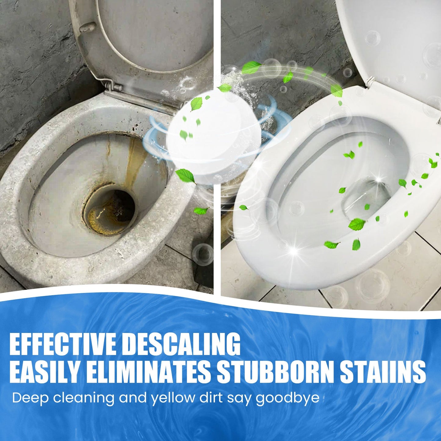 Jaysuing Toilet cleaning effervescent tablets Household descaling, deodorizing, and stain-removing toilet cleaner