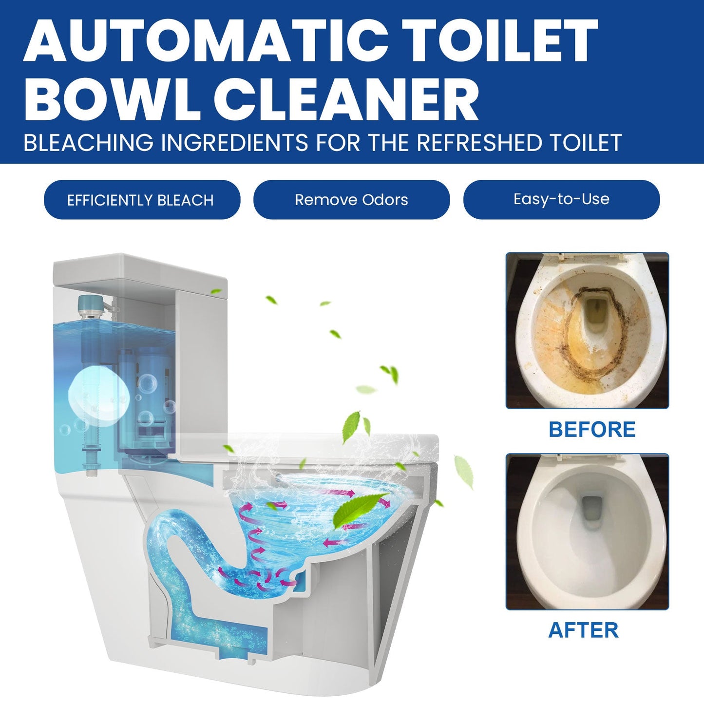 Jaysuing Toilet cleaning effervescent tablets Household descaling, deodorizing, and stain-removing toilet cleaner
