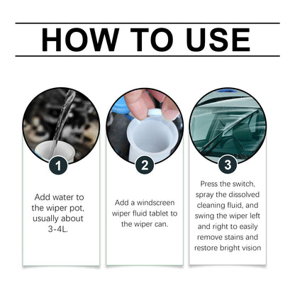 Homonth Car windshield cleaning effervescent tablets Removes stains and oil film, cleans windshield for a clear and bright finish