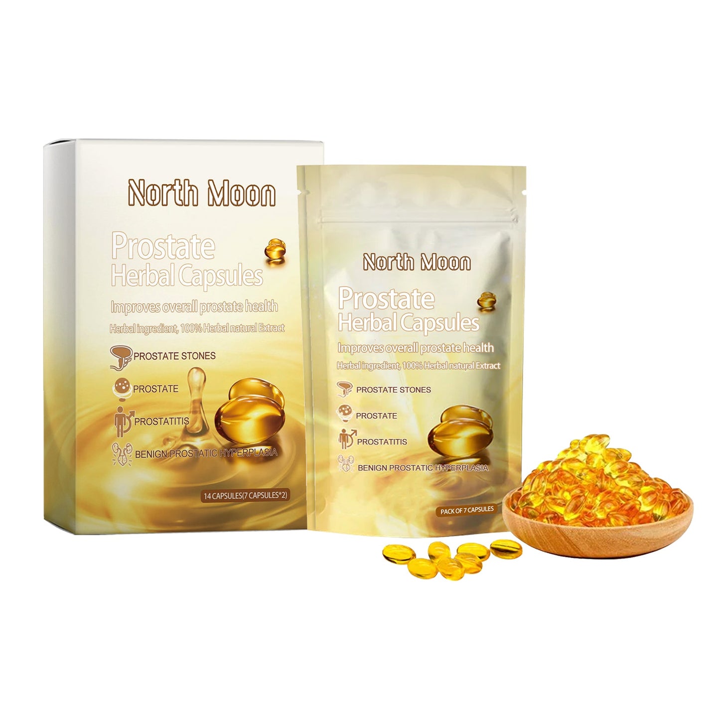 North Moon Men's Care Capsules Men's Gentle Herbal Care Capsules for Vitality Enhancement and Body Maintenance