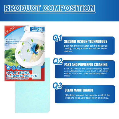 Jue-Fish Toilet cleaning tablets Toilet deodorizing and descaling tablets for removing urine stains and cleaning toilet drains