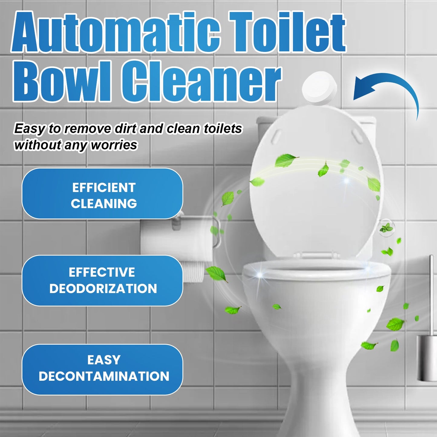 Jakehoe Toilet cleaning effervescent tablets Bathroom toilet cleaner for removing odors, urine stains, and dirt
